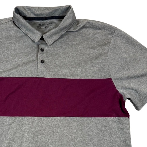 Nike Other - Nike Golf‎ Dri-FIT Polo Shirt Mens Extra Large XL Gray Maroon